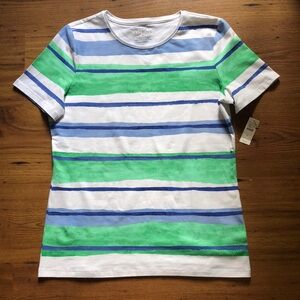 NWT Talbots striped cotton/spandex tee Size M